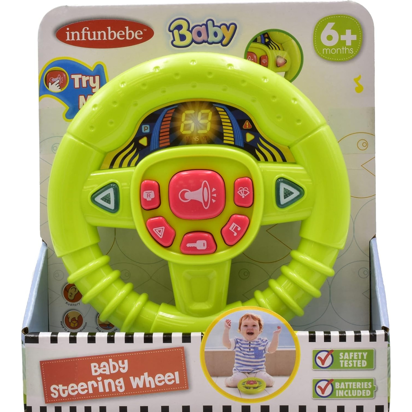 Infunbebe My First Steering Wheel "Try Me" (20x17x6cm) (6 MTHS +) (E.O.L.)