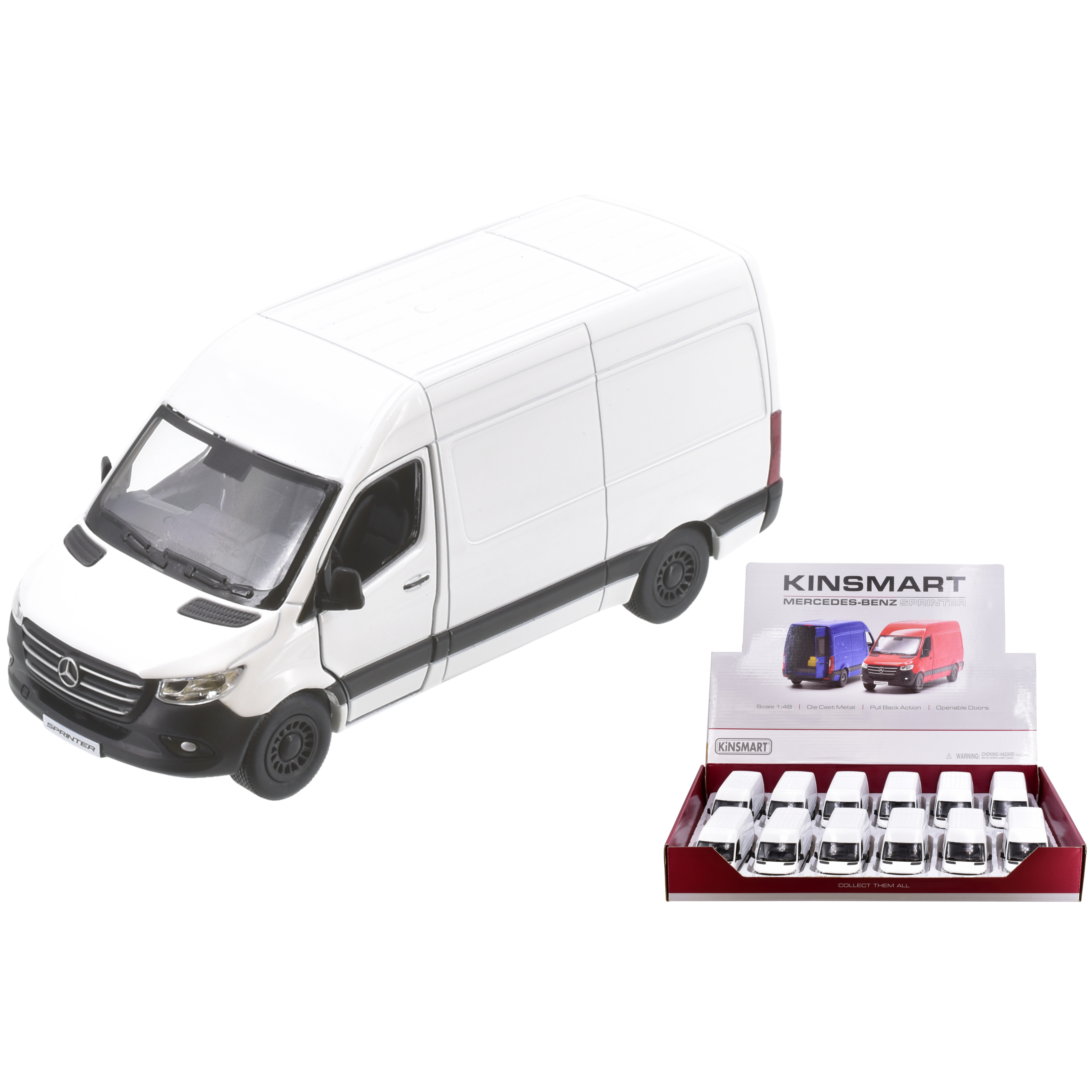 Mercedes-Benz White Sprinter Van 12.5cm D/C - 1:48 (CDU) (NEW)