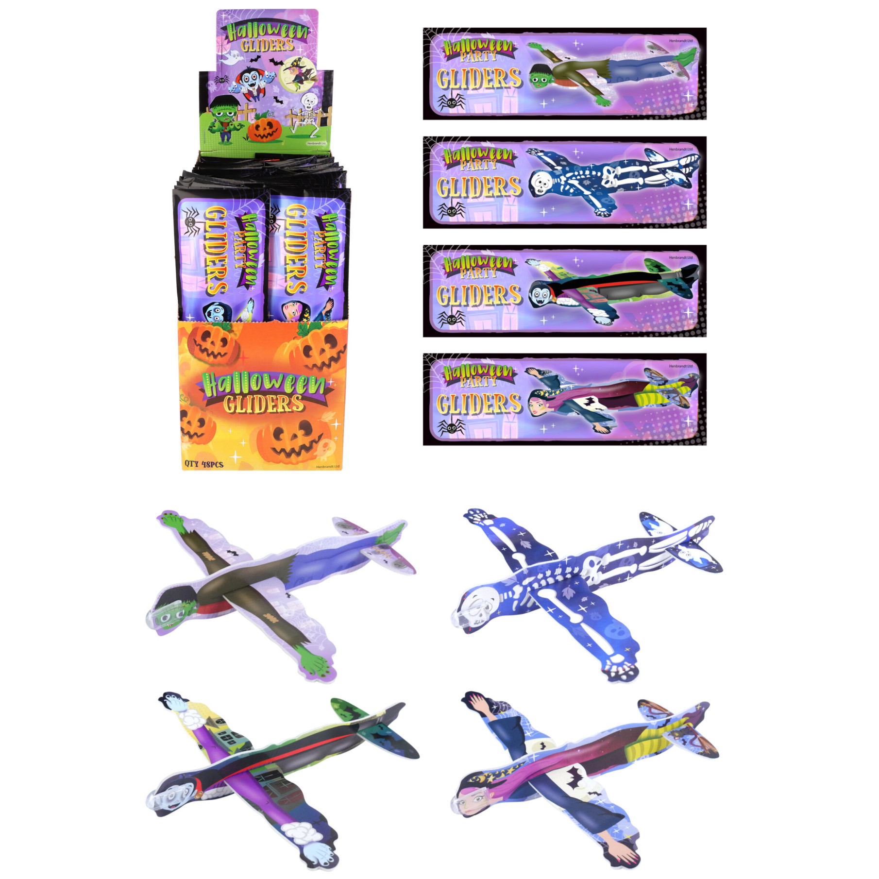 Halloween Gliders (4 asstd. Desgs.) (17cm)