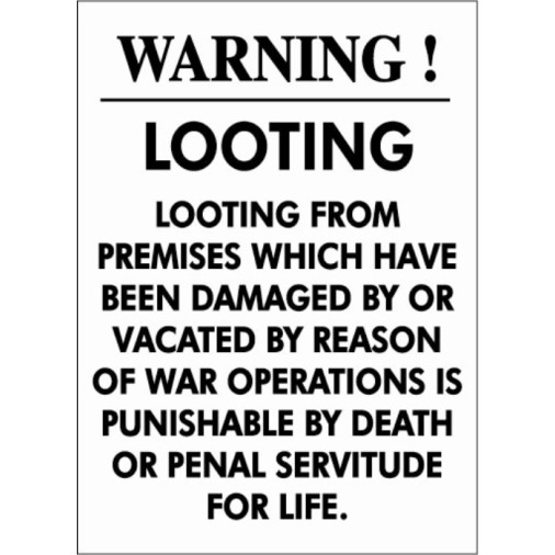 Enamel Fridge Magnet: Warning! Looting