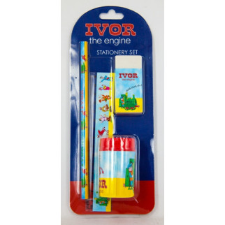 Ivor the Engine Stationery Set (Pencil, Ruler, Eraser & Sharpener) (SAVE 25% TO 50% !!)
