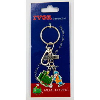 Ivor & Jones the Steam Clip Charm Metal Keyring on Header Card (SAVE 25% TO 50% !!)