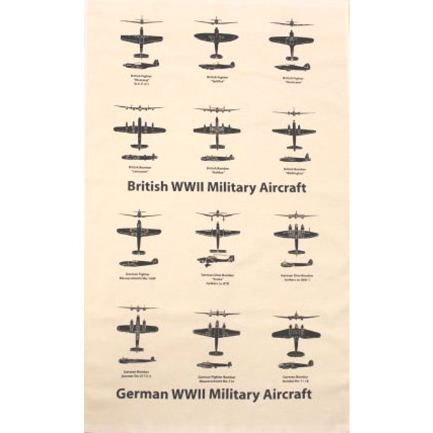 Tea Towel: World War 2 Planes (in clear hanger bag)
