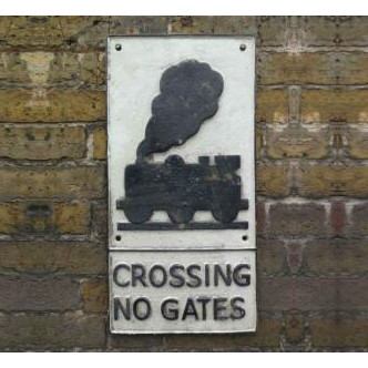 Cast Iron Plaque: Crossing No Gates (59 x 29 x 1cm)