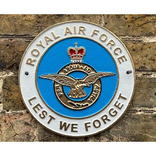 Cast Iron Plaque: RAF Lest We Forget (24 x 24 x 0.6cm) (NEW)