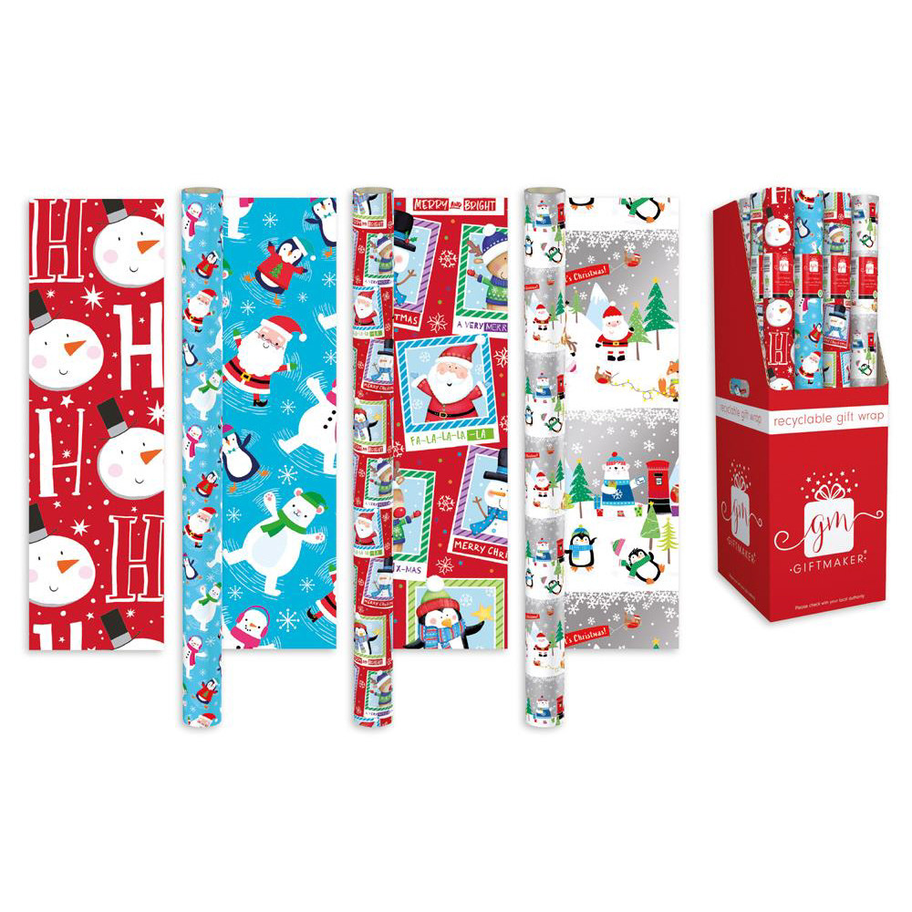 Xmas Roll Wrap 7m - Cute Children's Designs XANGW126 (4 asstd.)