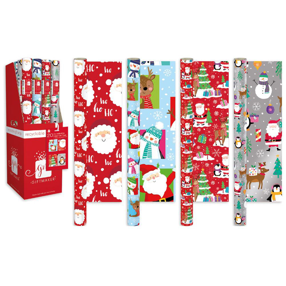 Xmas Roll Wrap 7m - Cute Children's Designs XAQGW126 (4 asstd.) (E.O.L.) - SAVE 10% !!