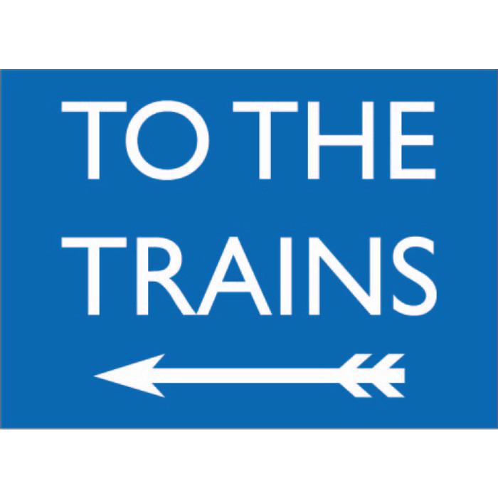 Mini Metal Sign (RL): To The Trains - Left Arrow (Eastern Region Blue) (NEW)