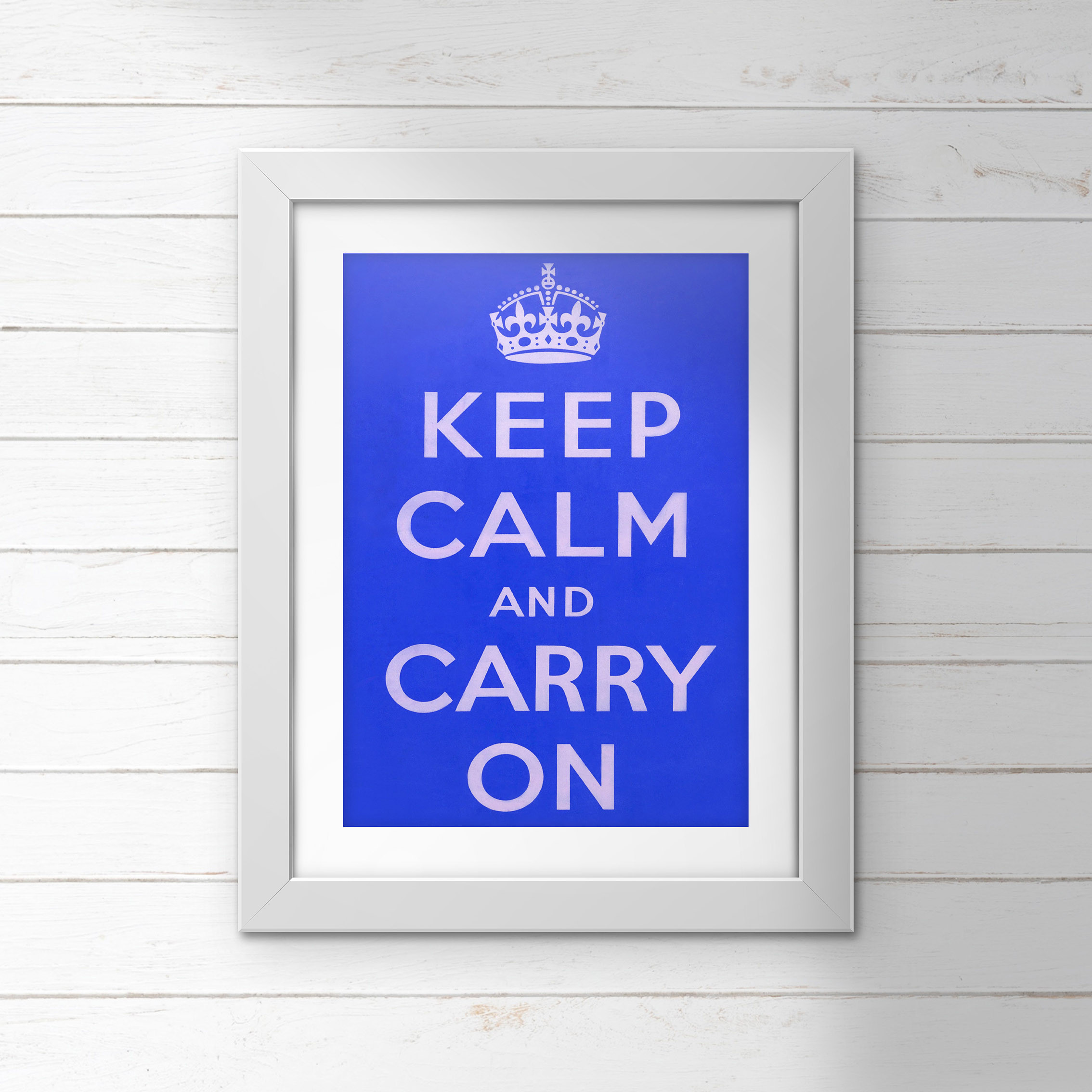 Poster (Spirit of Britain) - Keep Calm And Carry On - Blue (E.O.L.) - SAVE 15% !!