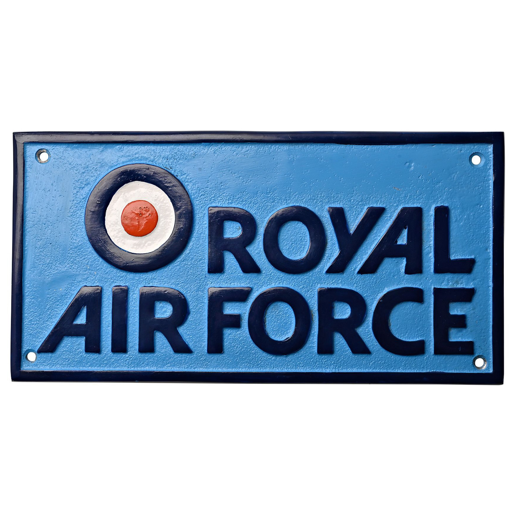 RAF Embossed Cast Aluminium Plaque with Roundel (154x301x8mm)