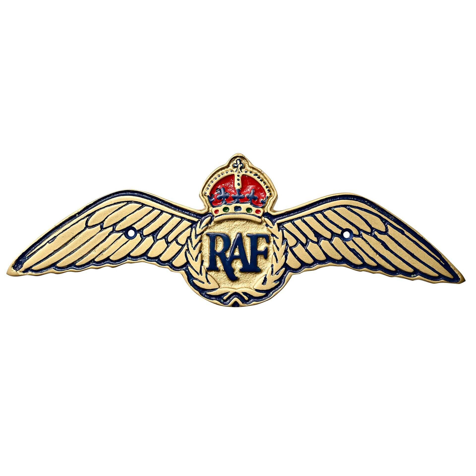 RAF Embossed Cast Aluminium Plaque - RAF Wings (279x101x8mm) (NEW)